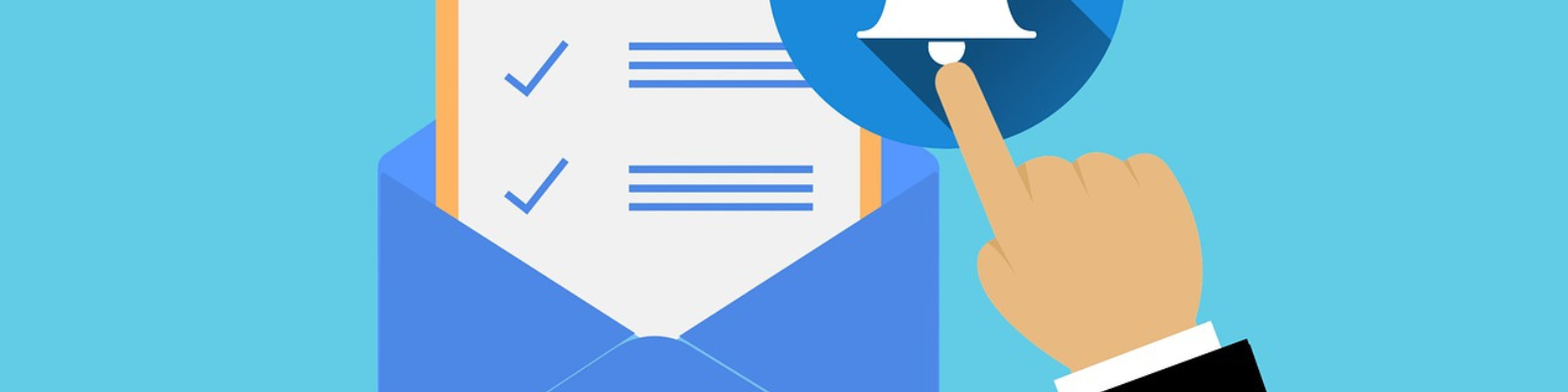 Open envelope showing a newsletter