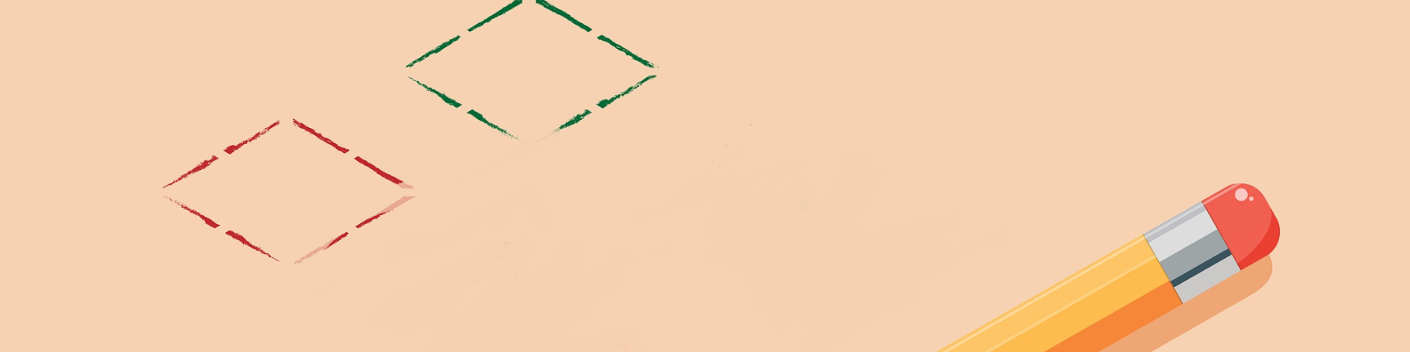Pencil with tick boxes