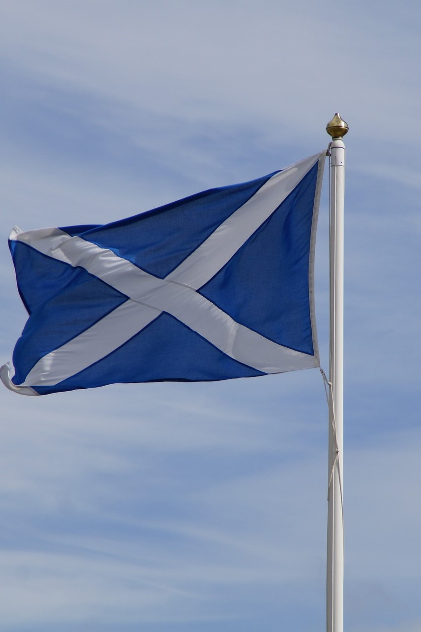 The St Andrew's Cross on a flag pole
