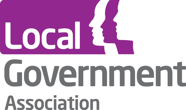 A purple box with three profile silhouettes. Grey text reads 'Local Government Association'