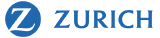 Blue bold capitalised text reads 'ZURICH'. Beside this on the left is a blue circle with a white letter 'Z' in the middle, written in a bold, but calligraphic, style.