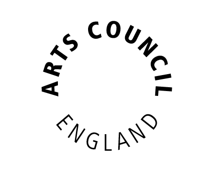 A circular logo, with the words 'arts council england' in bold black text being shaped to form a circle with the words.