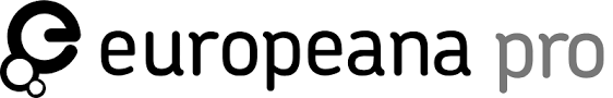 The words 'europeana pro' are shown in black and grey. Next to this on the left is a lowercase 'e' letter with circles touching it.